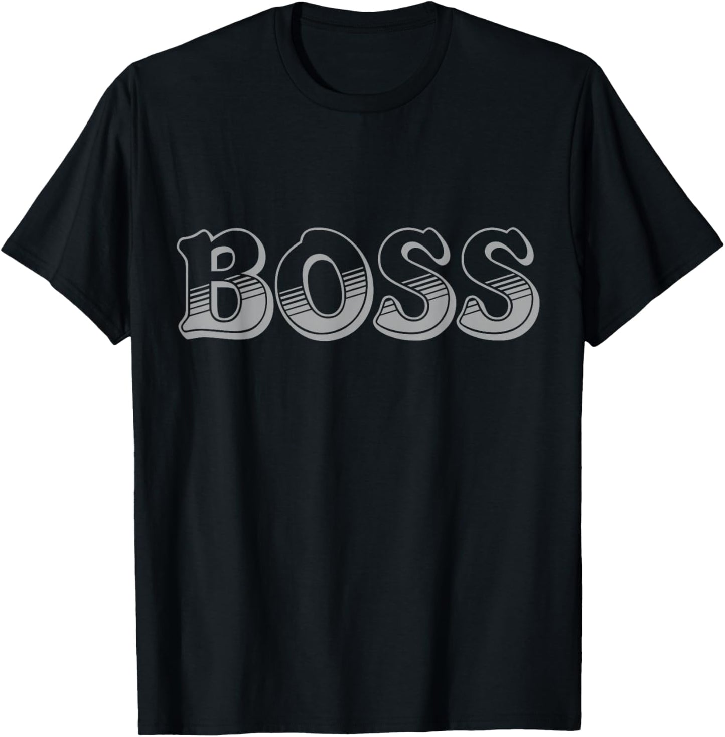 Shirt That Says Boss Text Costume Gift Women Men Kid T-Shirt - T-Shirt | Black
