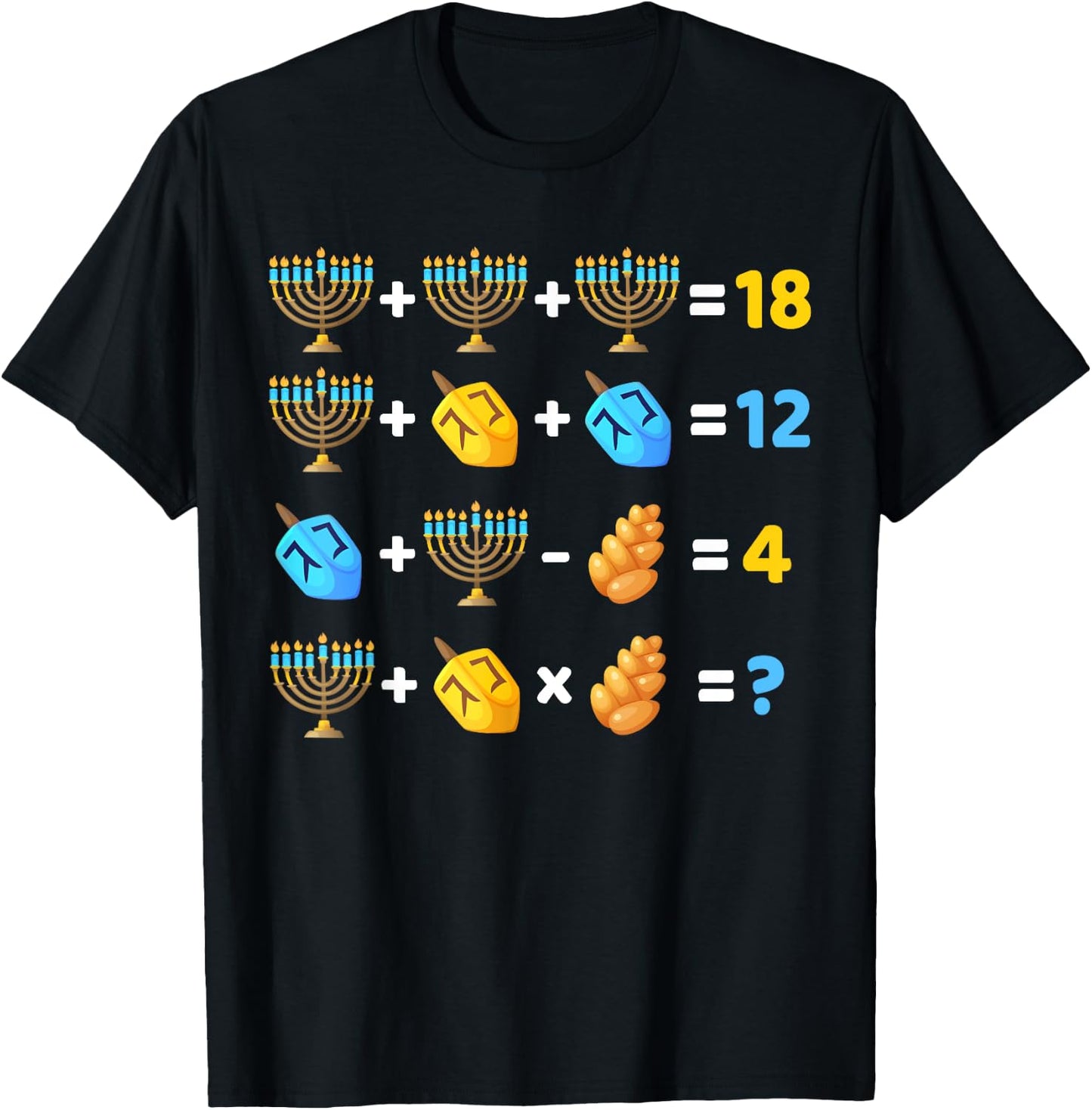 Hanukkah Order of Operations Quiz Math Teacher T-Shirt - T-Shirt | Black