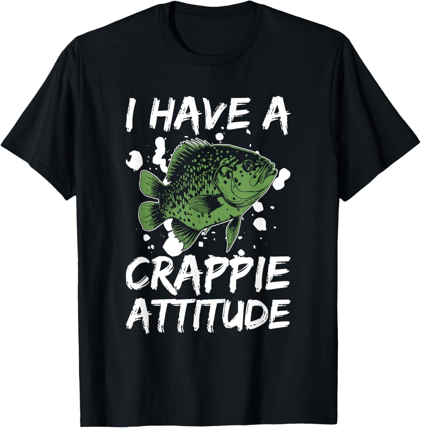 Crappie Attitude Design For Crappie Fishing T-Shirt - T-Shirt | Black