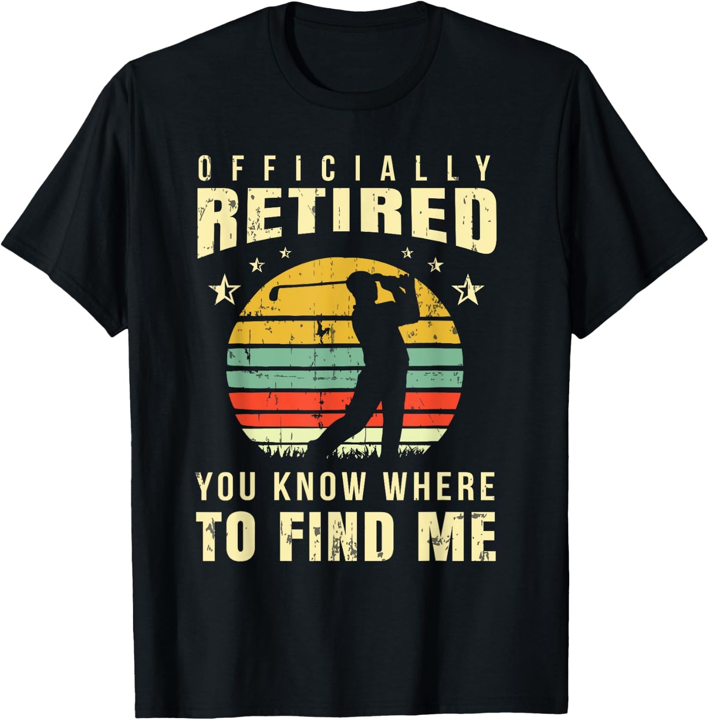 Retired Golf Gift Retirement Party Retiring Golfing Golfer T-Shirt - T-Shirt | Black