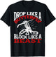 Drop like A Butterfly Block like a Beast Hockey T-Shirt - T-Shirt | Black