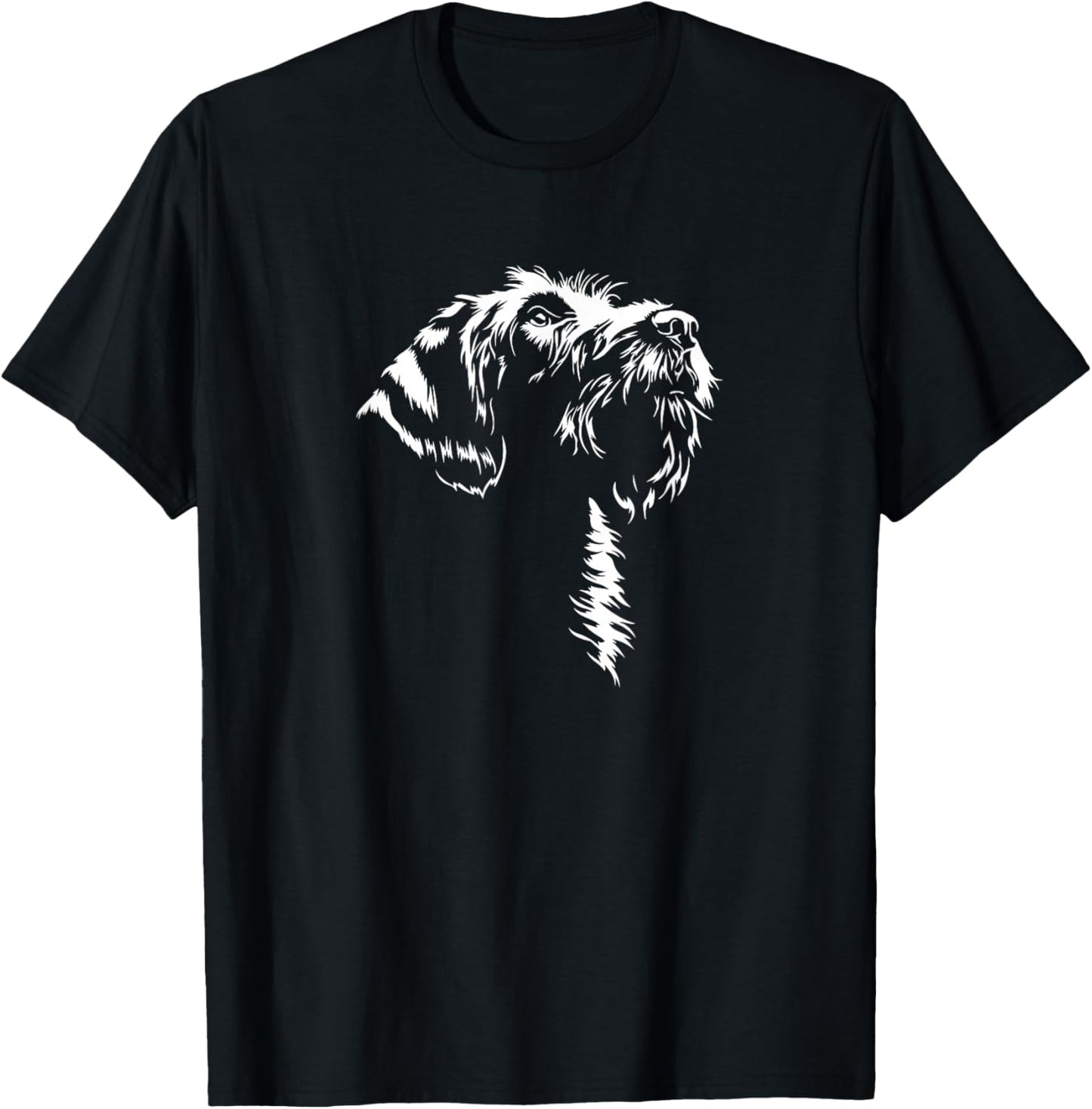 Korthals Griffon Portrait Silhouette Hunting Dog Griffon Dog T-Shirt - T-Shirt | Black
