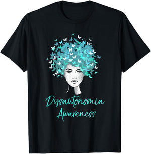 Dysautonomia Awareness Butterflies Gift T-Shirt - T-Shirt | Black