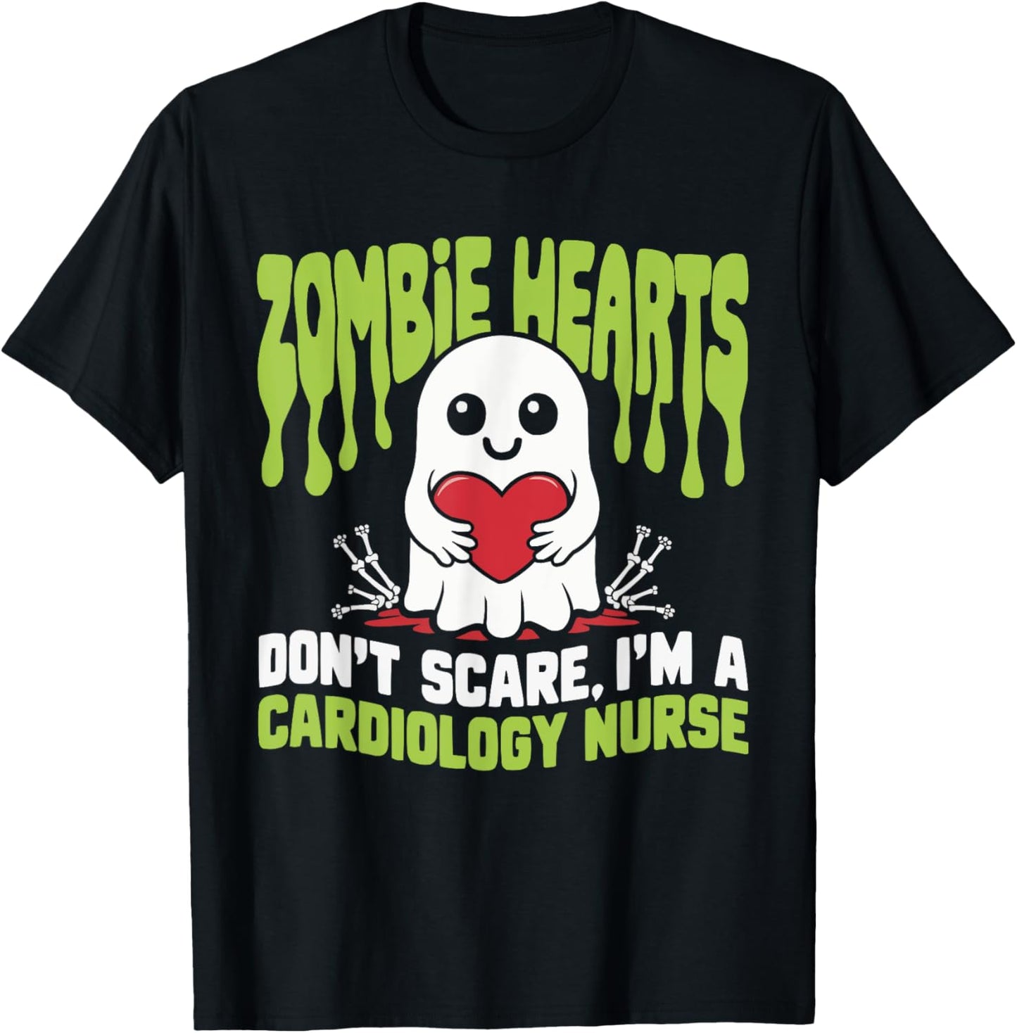 Cardiology Nurse Halloween Spooky Nursing Trick Or Treat T-Shirt - T-Shirt | Black