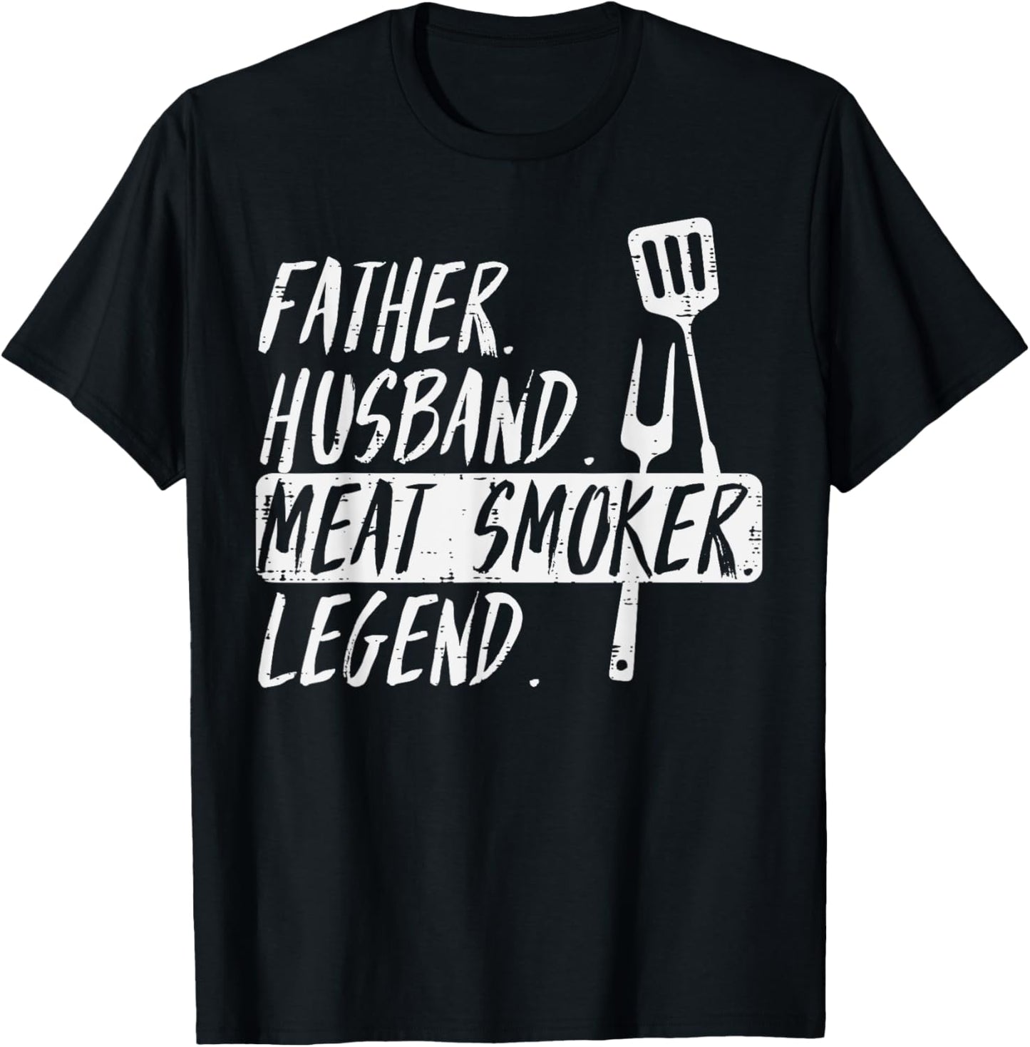 Father Husband Meat Grill Legend Bbq Barbecue Grill Men T-Shirt - T-Shirt | Black