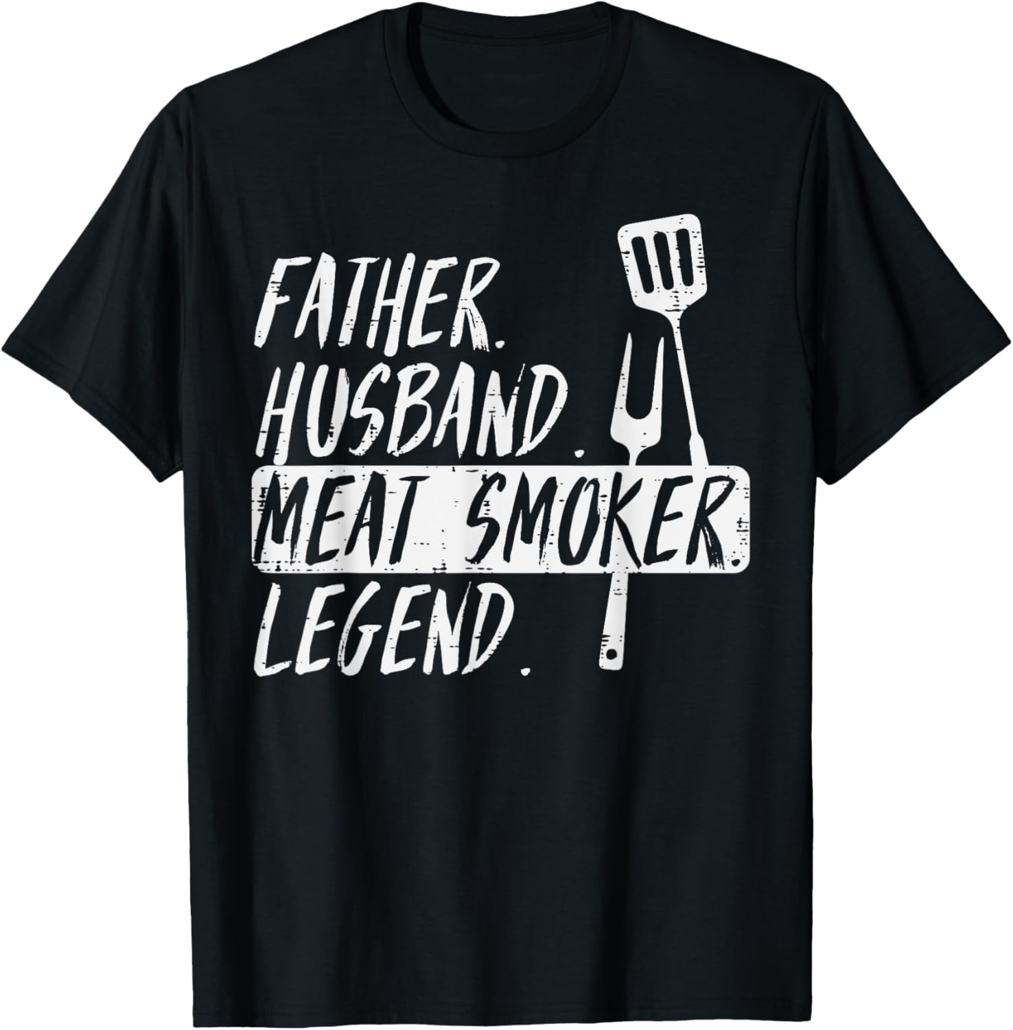 Father Husband Meat Grill Legend Bbq Barbecue Grill Men T-Shirt - T-Shirt | Black