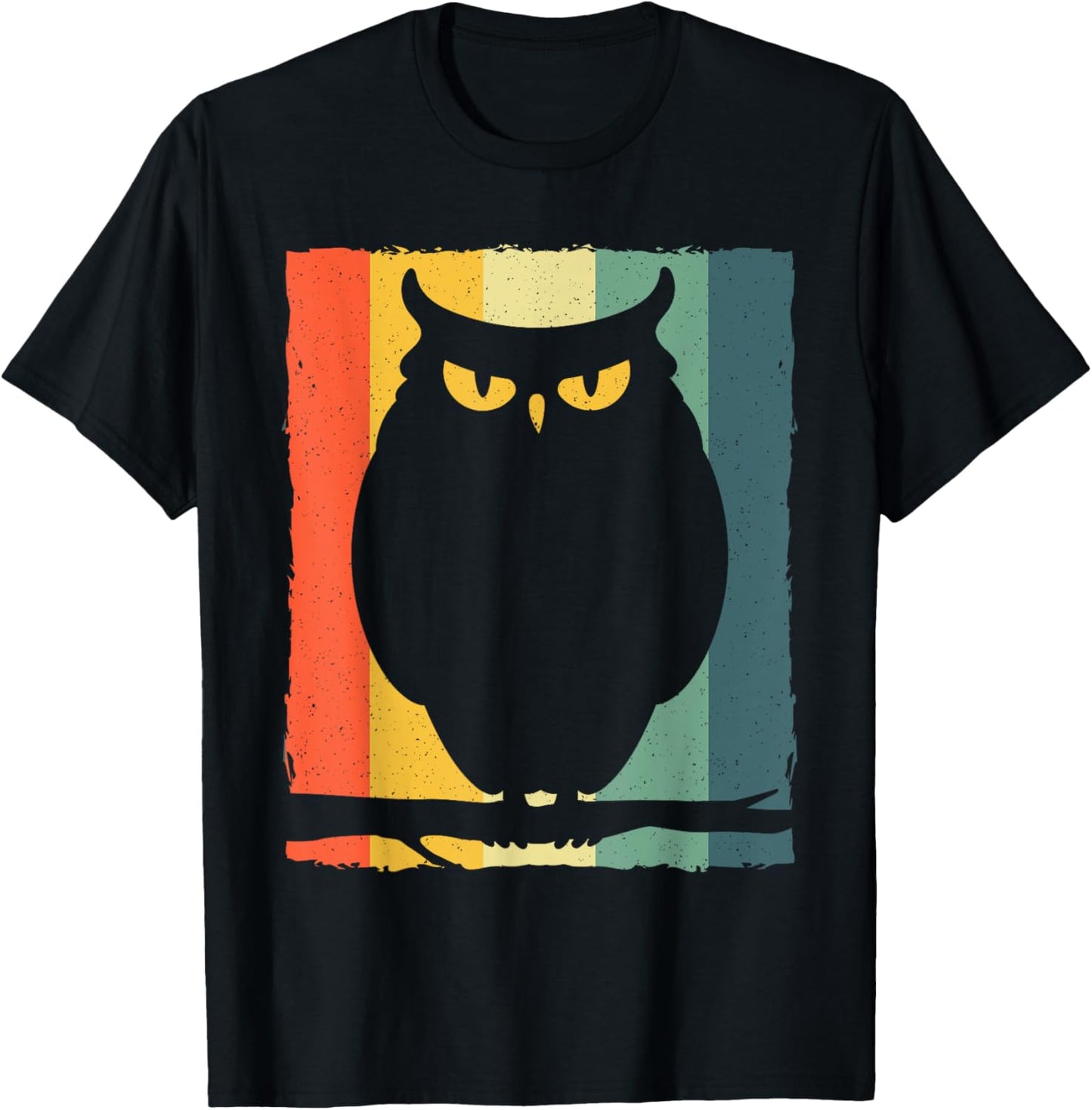Vintage Owl Art Women Kids Owl Bird Owl Lover T-Shirt - T-Shirt | Black