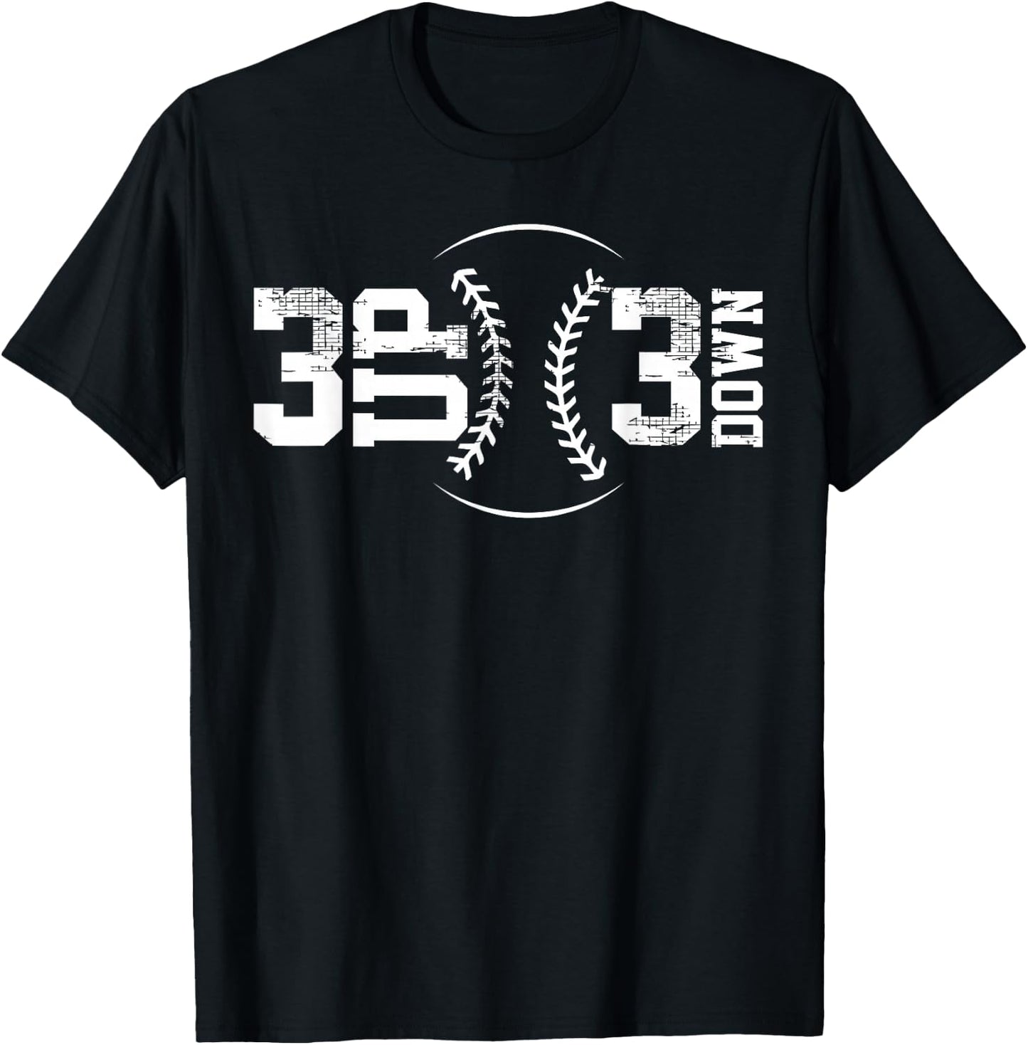 3 UP 3 Down Baseball T-Shirt - T-Shirt | Black