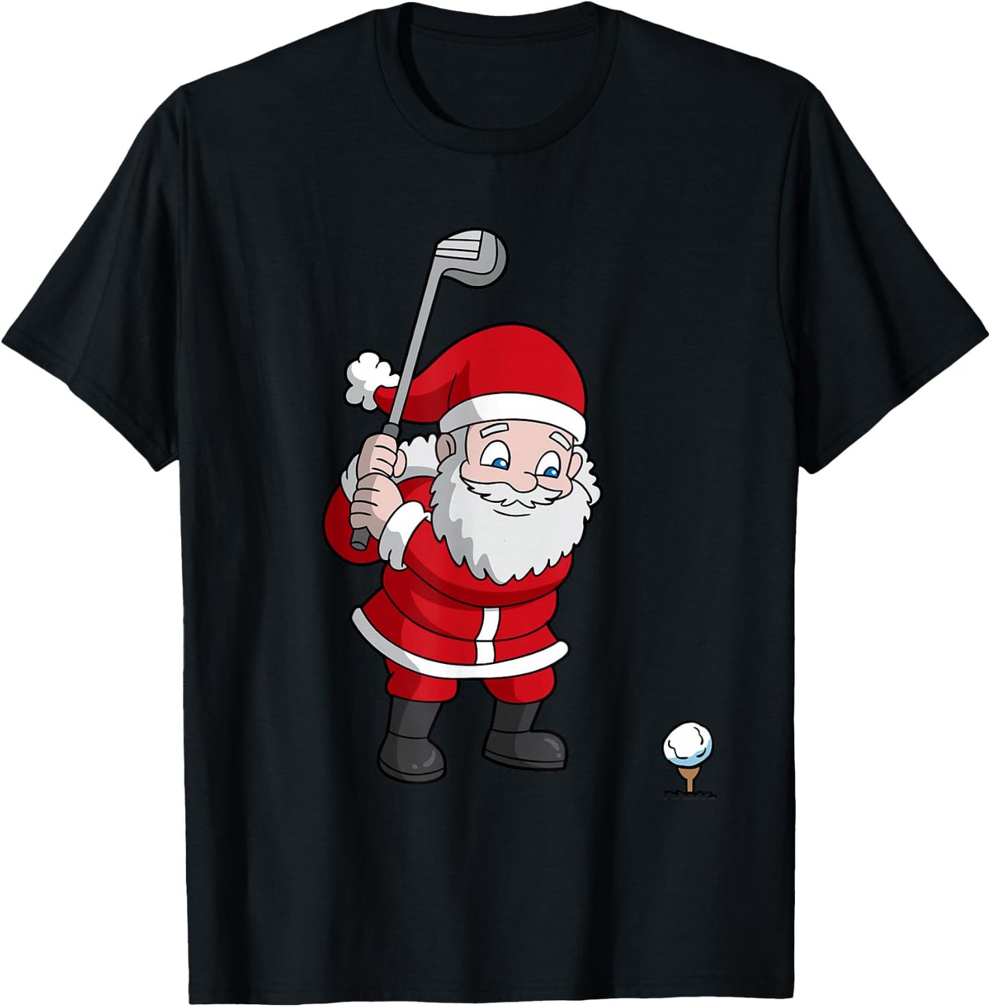 Santa Claus Golf Christmas Golfer Golfing T-Shirt - T-Shirt | Black