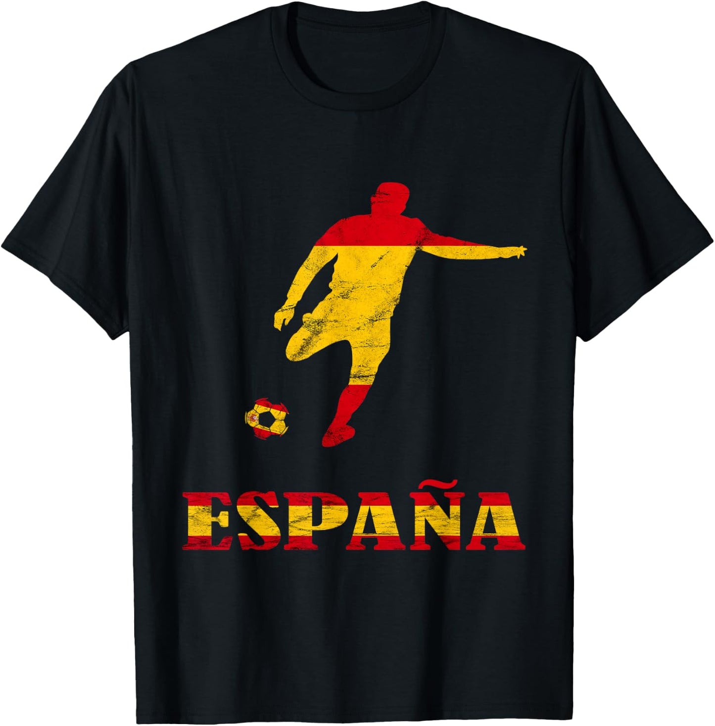 Espana Spain Soccer Player Spain Flag Spanish Pride Espanol T-Shirt - T-Shirt | Black