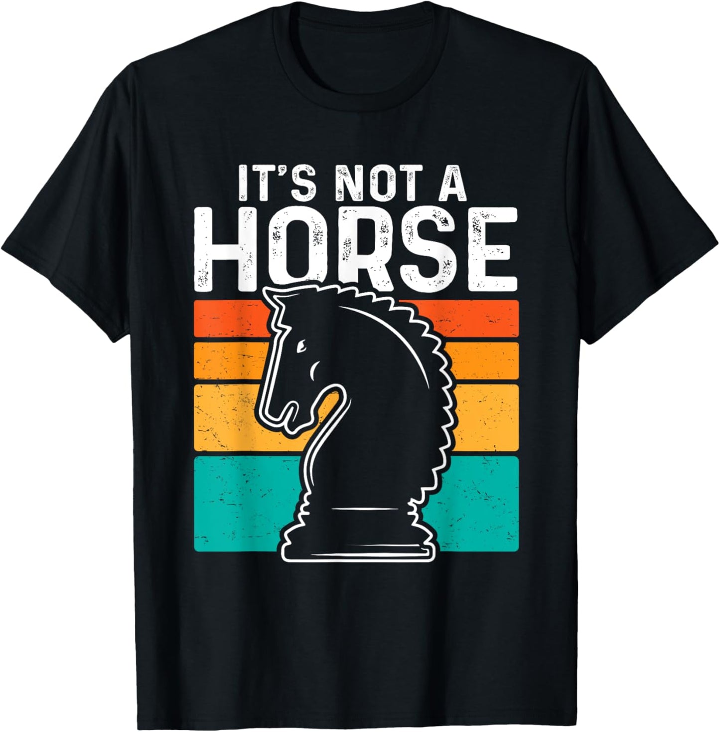 Funny Chess Shirt Its a Knight Its Not a Horse Vintage T-Shirt - T-Shirt | Black