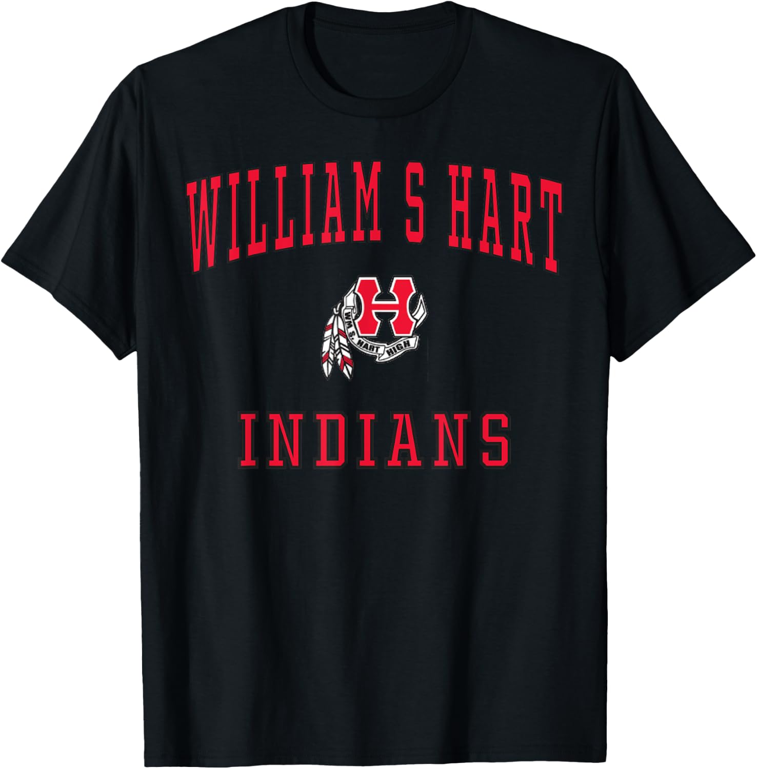 William S Hart High School Indians C1 T-Shirt - T-Shirt | Black