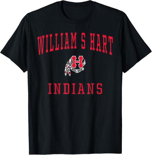 William S Hart High School Indians C1 T-Shirt - T-Shirt | Black