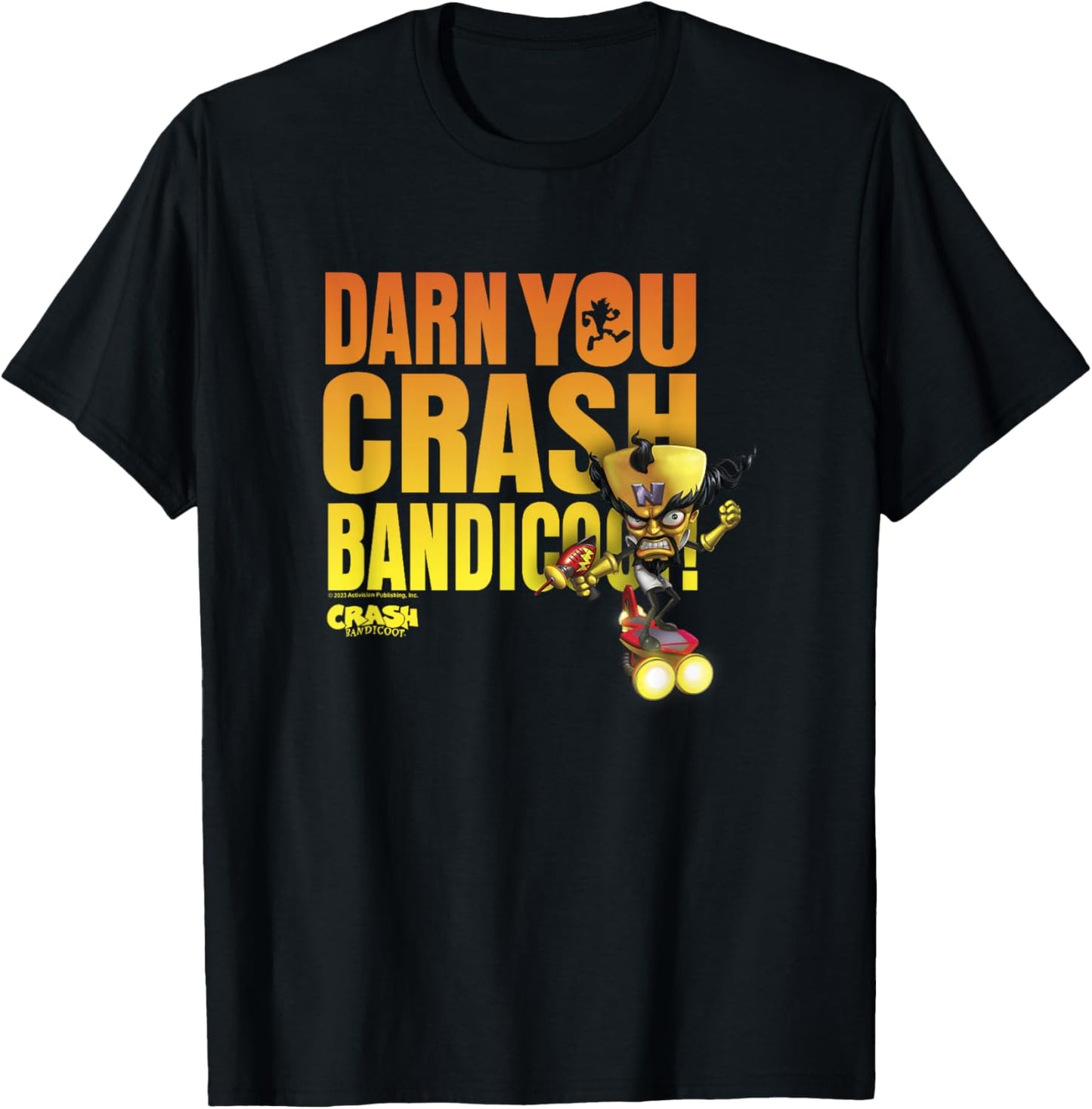 Crash Bandicoot Dr. Neo Cortex Darn You Crash Bandicoot Logo T-Shirt - T-Shirt | Black