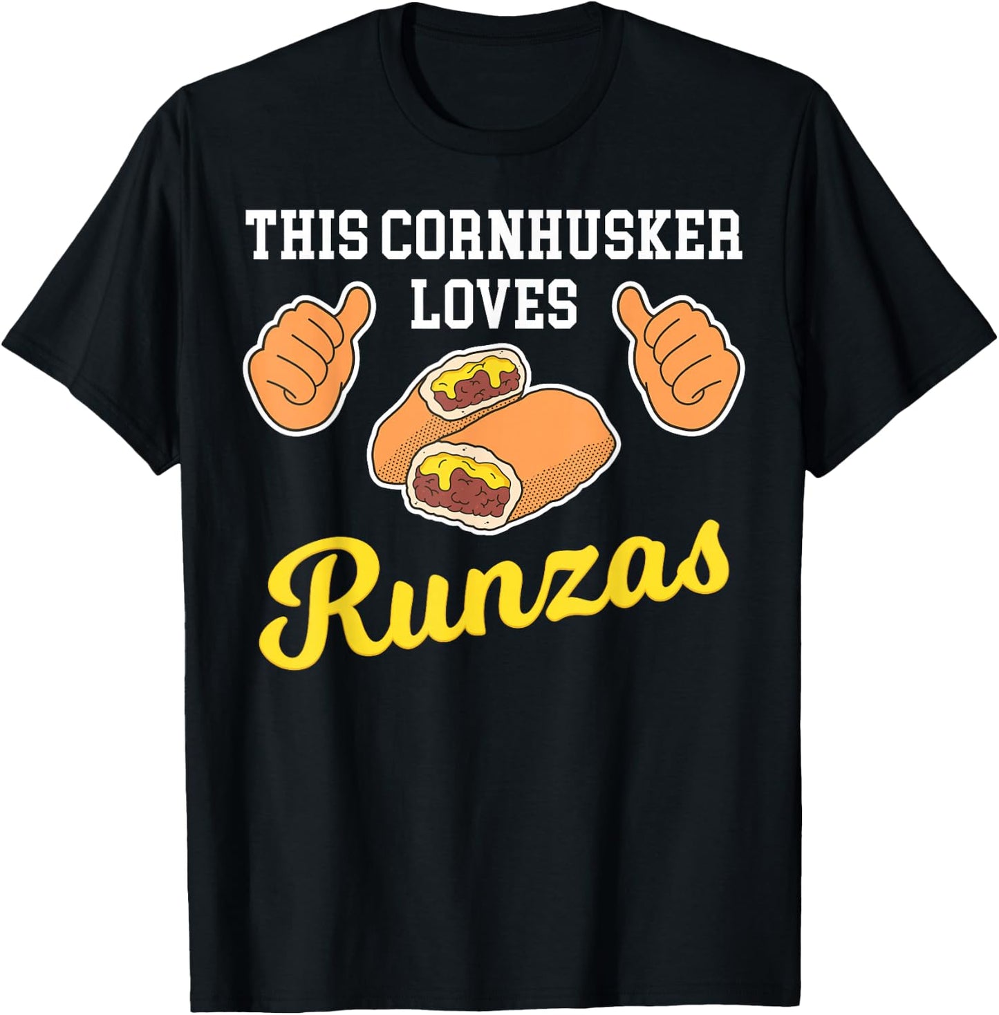 Thumbs Nebraska Sandwich Runza T-Shirt - T-Shirt | Black