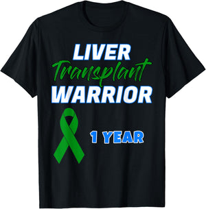 Liver Transplant First Anniversary One Year gift organ T-Shirt - T-Shirt | Black