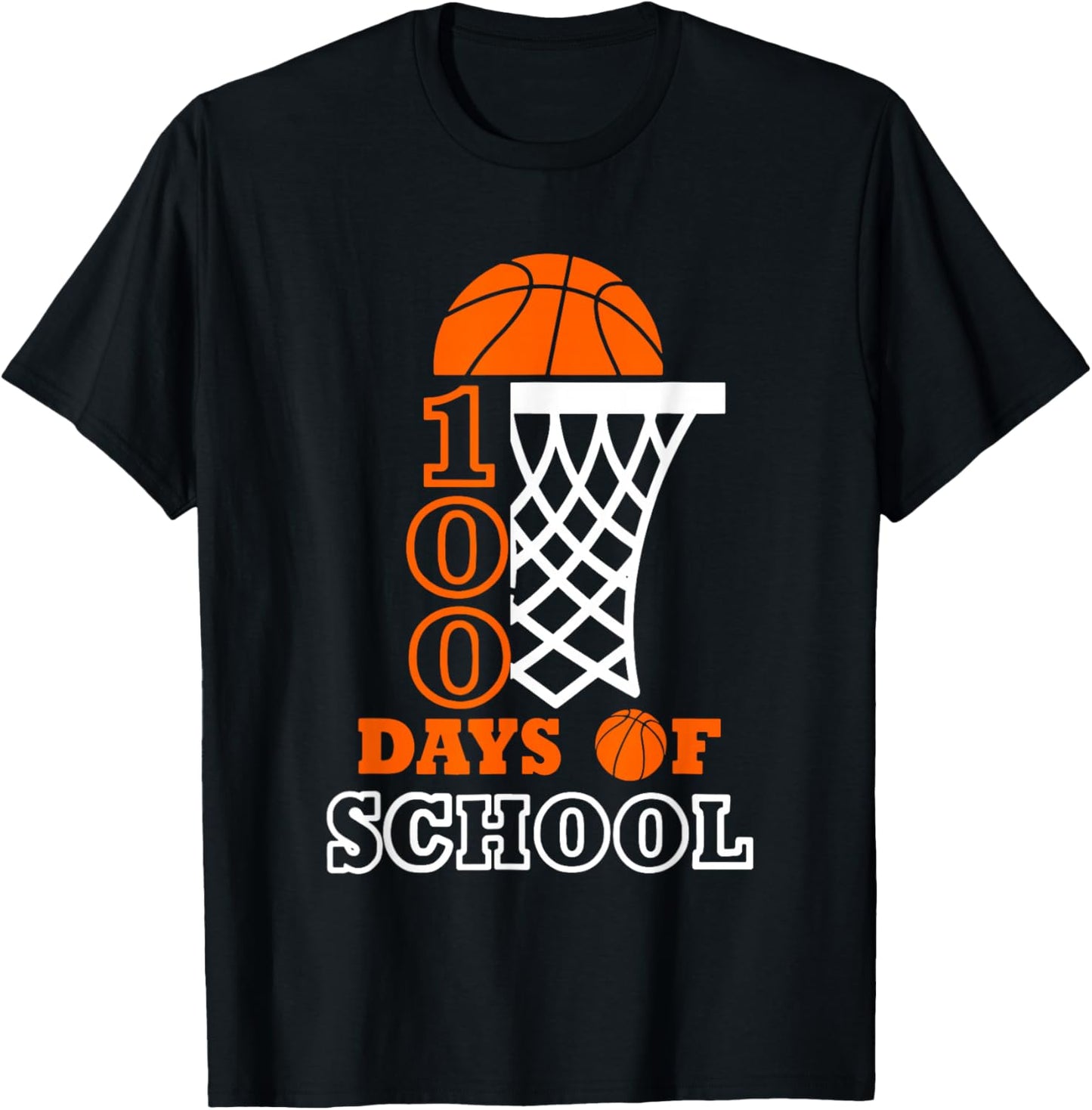 Basketball 100 Days Of School Sport 100th Day Balls Boys Kid T-Shirt - T-Shirt | Black