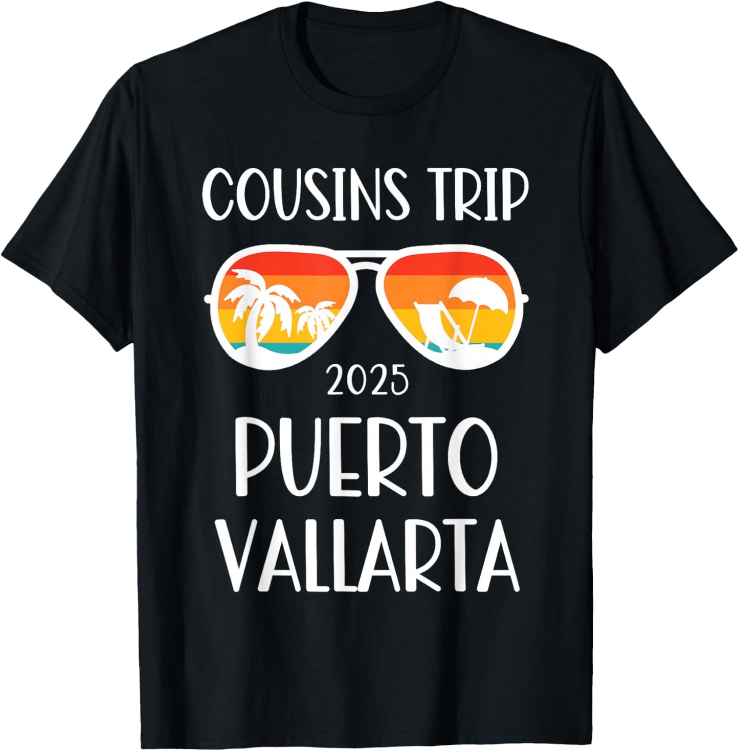 Cousins Trip Puerto Vallarta Mexico 2025 Weekend Family T-Shirt - T-Shirt | Black