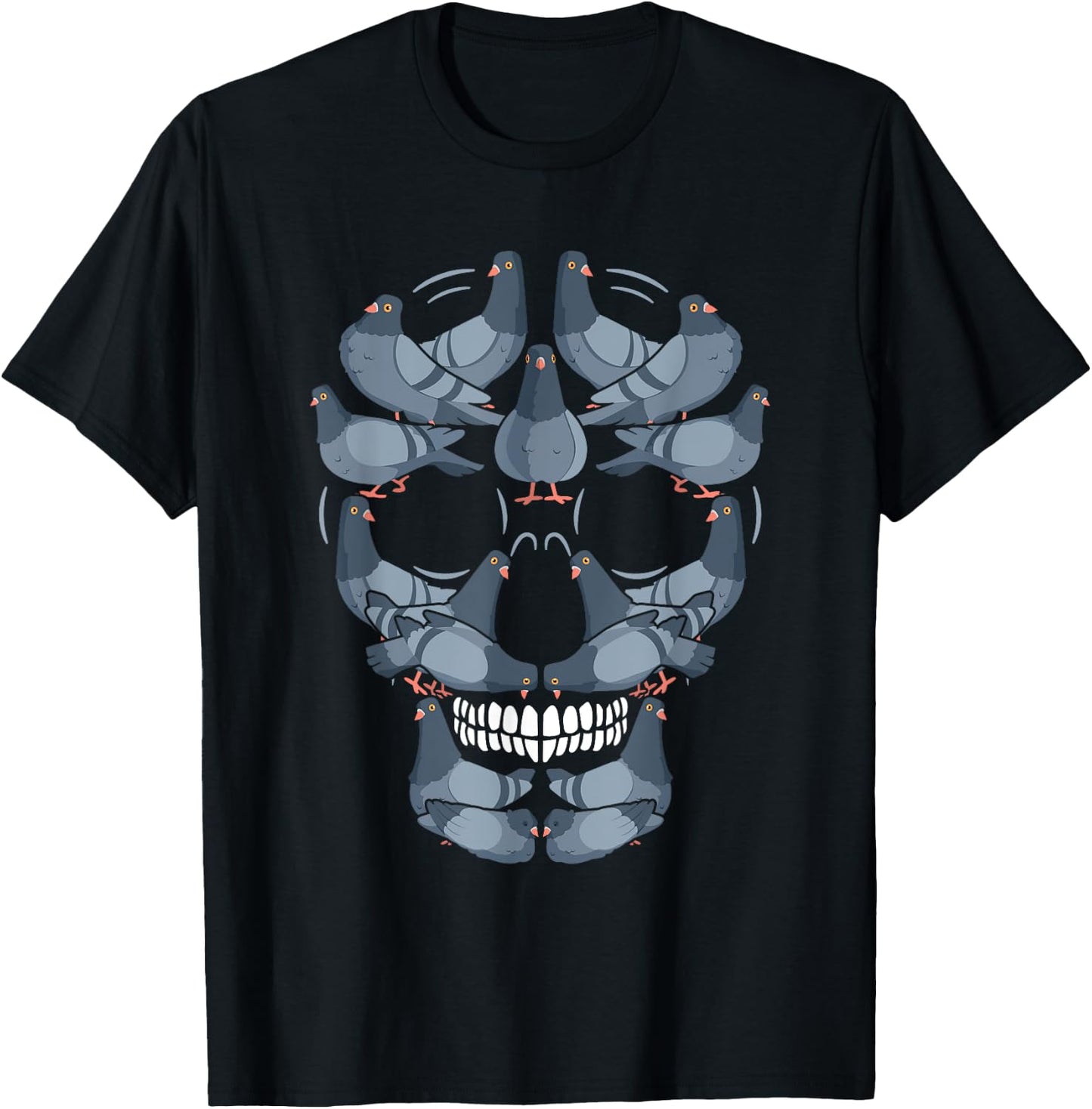 Halloween Art Installation Skull Pigeon Bird Funny Costume T-Shirt - T-Shirt | Black