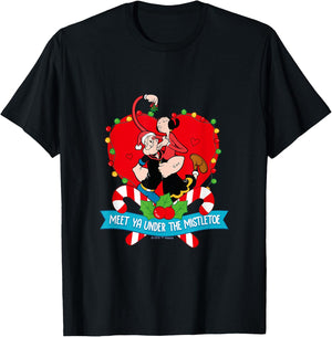 Popeye "Meet Ya Under the Mistletoe" Holiday Collection T-Shirt - T-Shirt | Black