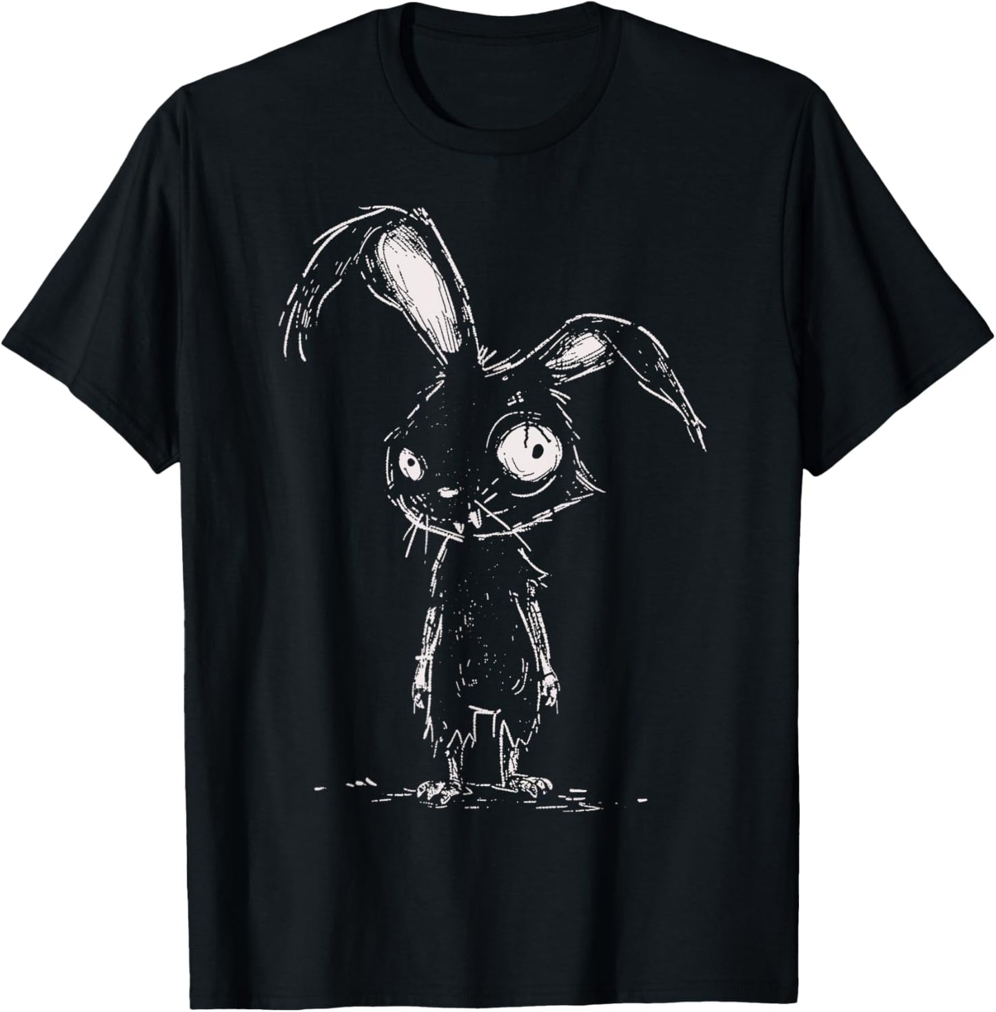 Weird Grunge Bunny Rabbit Alt Goth Cute Horror Aesthetic T-Shirt - T-Shirt | Black
