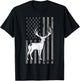 Whitetail Buck Deer Hunting USA Flag Men T-Shirt - T-Shirt | Black