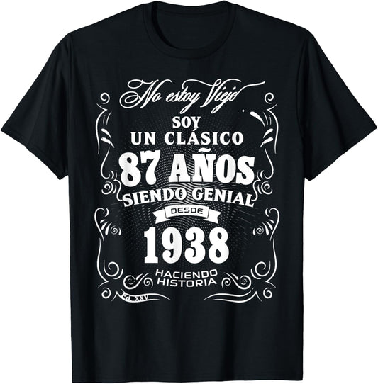 87th Birthday gift in Spanish Regalo cumpleanos 87 T-Shirt - T-Shirt | Black