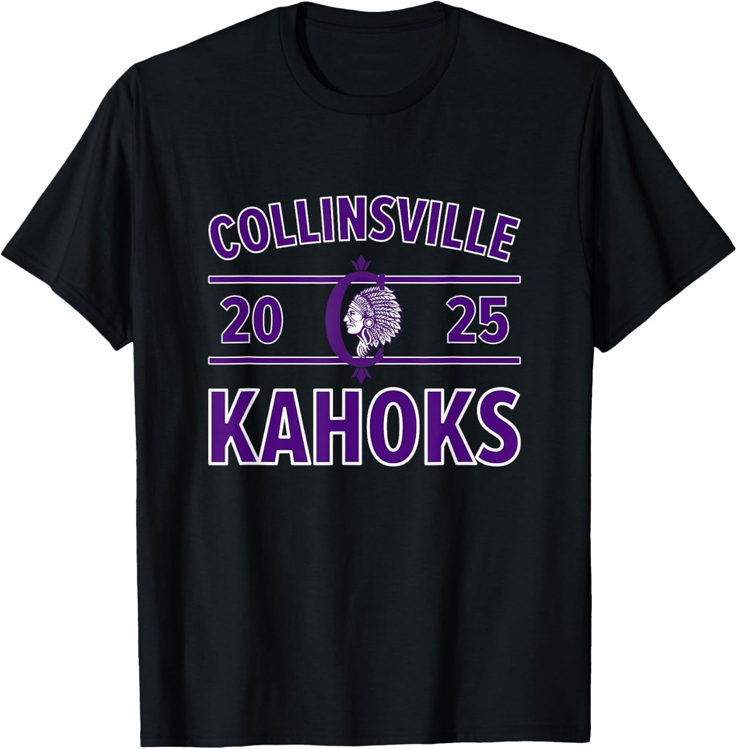 Collinsville Kahoks Logo 2025 HS T-Shirt - T-Shirt | Black