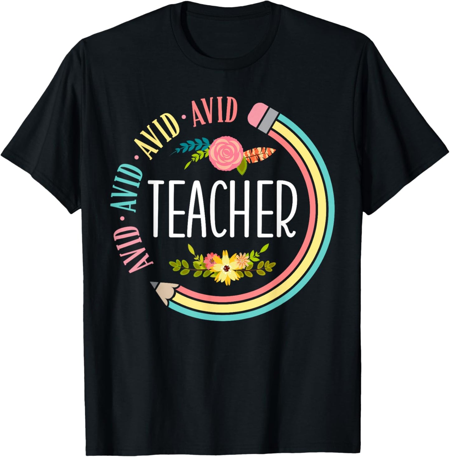 Cute Avid Teacher Appreciation Back To School T-Shirt - T-Shirt | Black