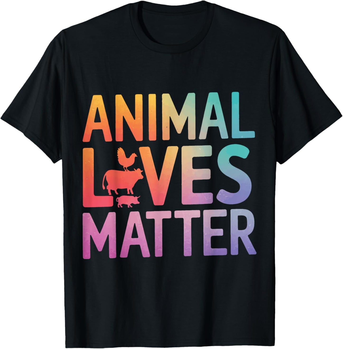 Vegetarian Animal Lives Matter T-Shirt - T-Shirt | Black