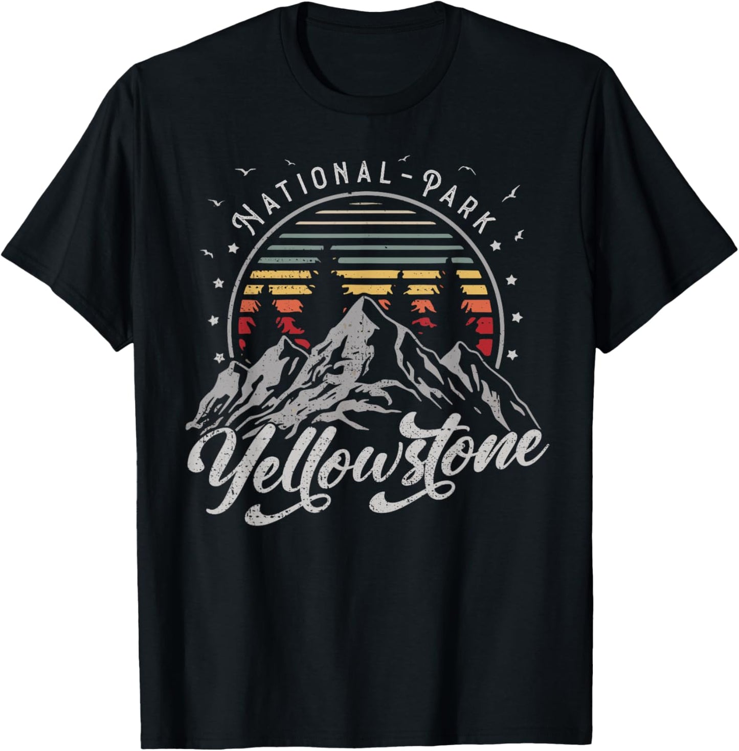 Retro Yellowstone National Park US Vintage Yellowstone T-Shirt - T-Shirt | Black