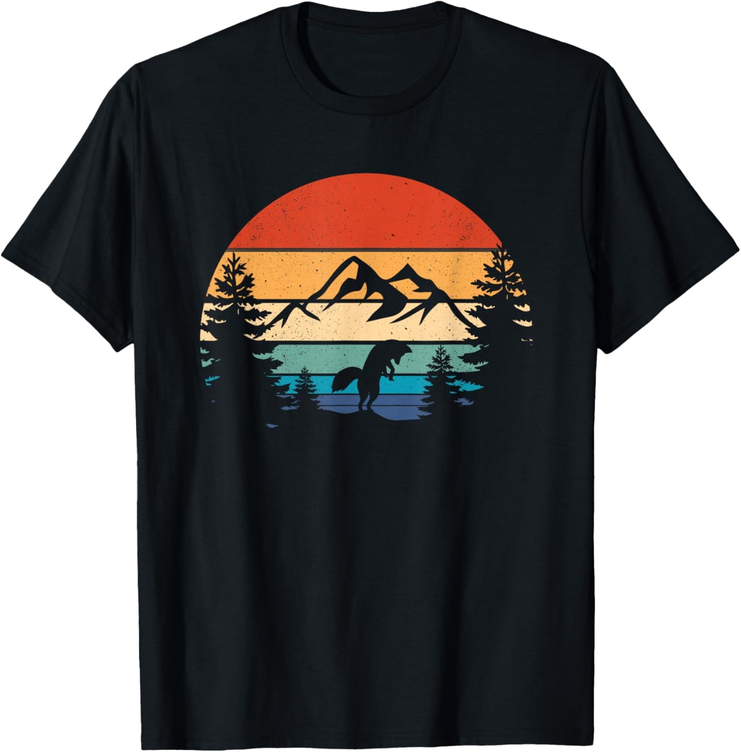 Fox Lover Wildlife Animal Vintage Fox Retro Foxes T-Shirt - T-Shirt | Black