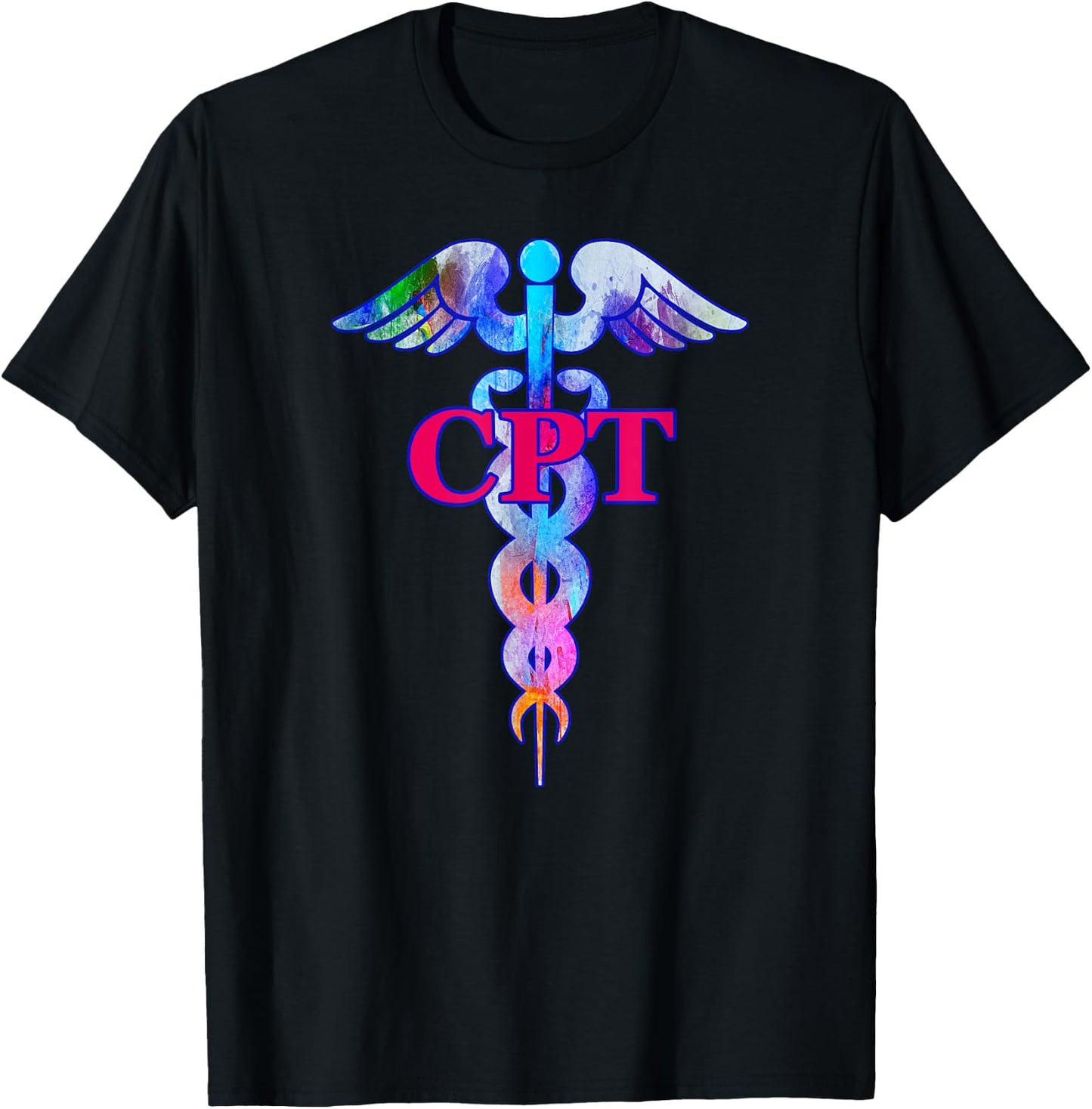 Certified Phlebotomy Technician CPT Caduceus Medical Symbol T-Shirt - T-Shirt | Black