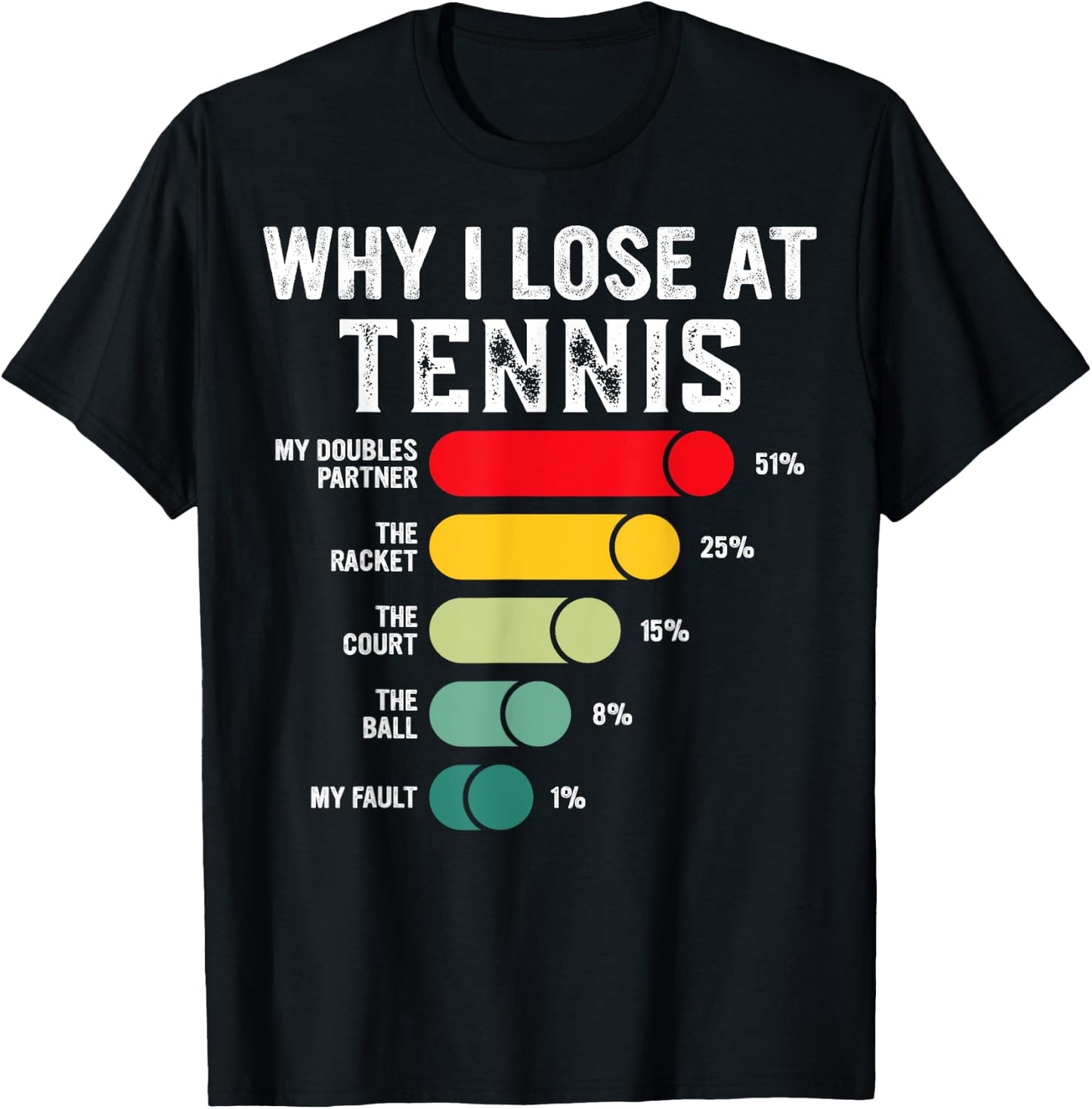 Why I Lose At Tennis Humor Tennis Player Lover Quote T-Shirt - T-Shirt | Black