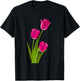 Pink Tulips lover T-Shirt - T-Shirt | Black