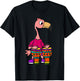 SmileteesMusic Cute Flamingo Playing Bongo Drums T-Shirt - T-Shirt | Black