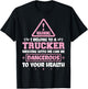 Truck Driver I Love My Trucker Wife Girlfriend Girl T-Shirt - T-Shirt | Black