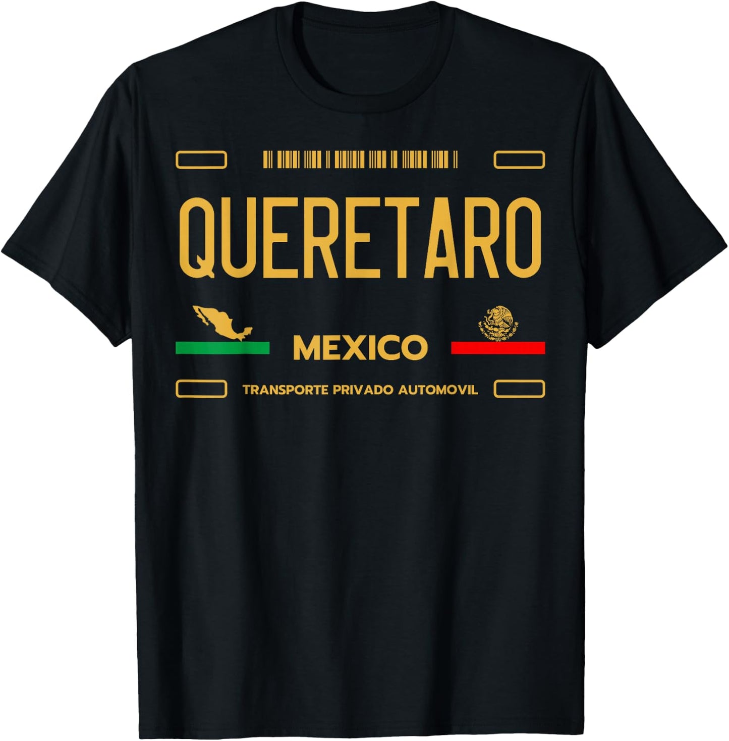 Queretaro License Plate Aesthetic, Queretaro T-Shirt - T-Shirt | Black