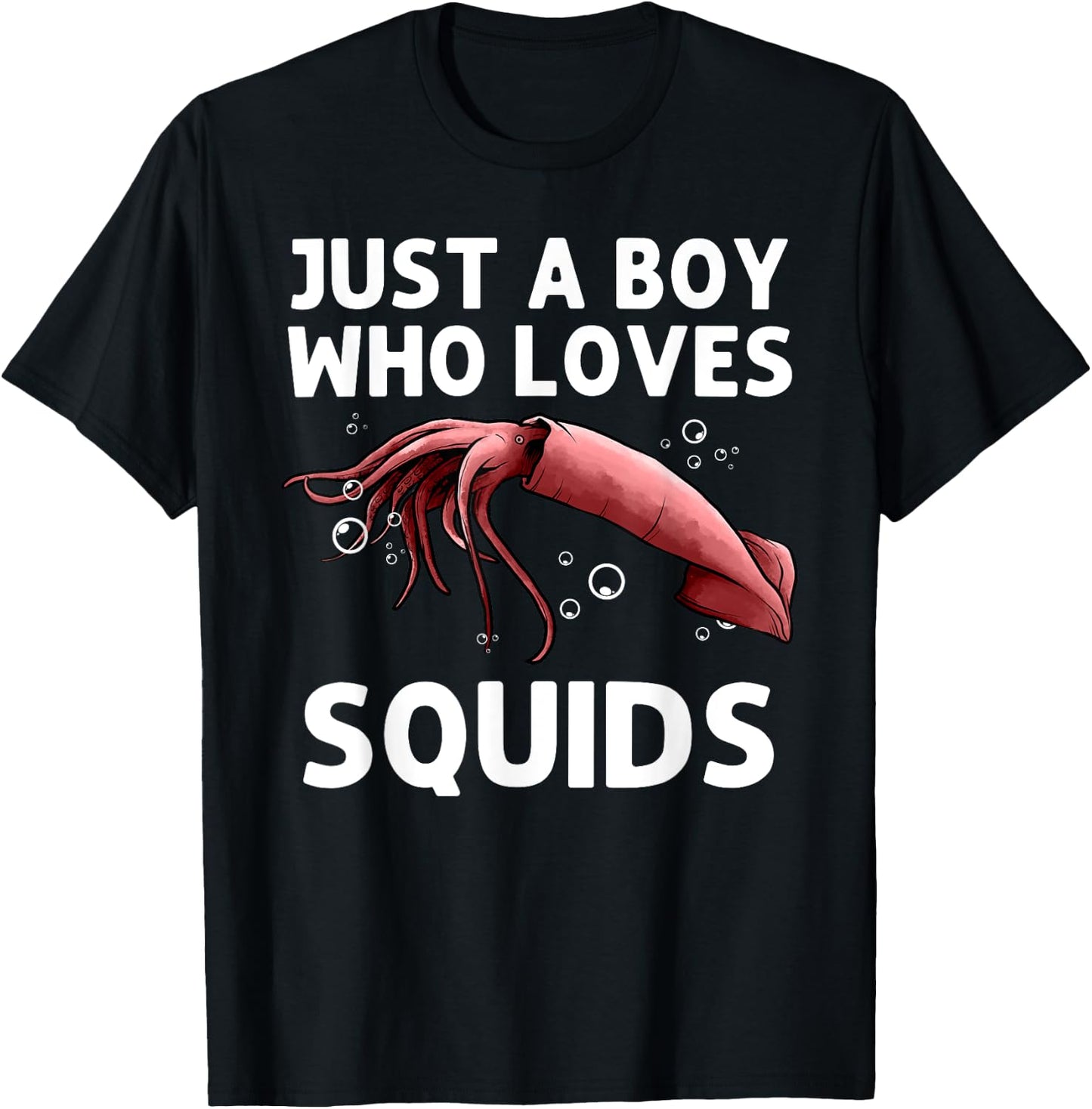Squid Gift Boys Men Giant Squid Seafood Calamari Lovers T-Shirt - T-Shirt | Black