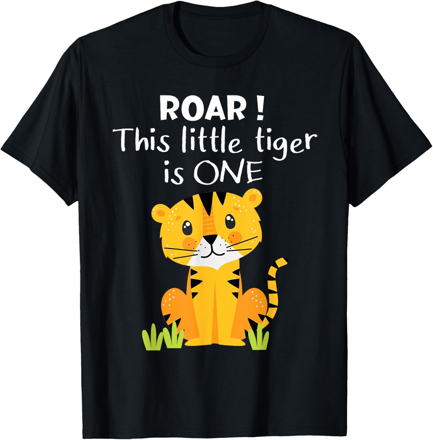 1st Birthday Roar This Little Tiger Is One Zoo Safari Animal T-Shirt - T-Shirt | Black