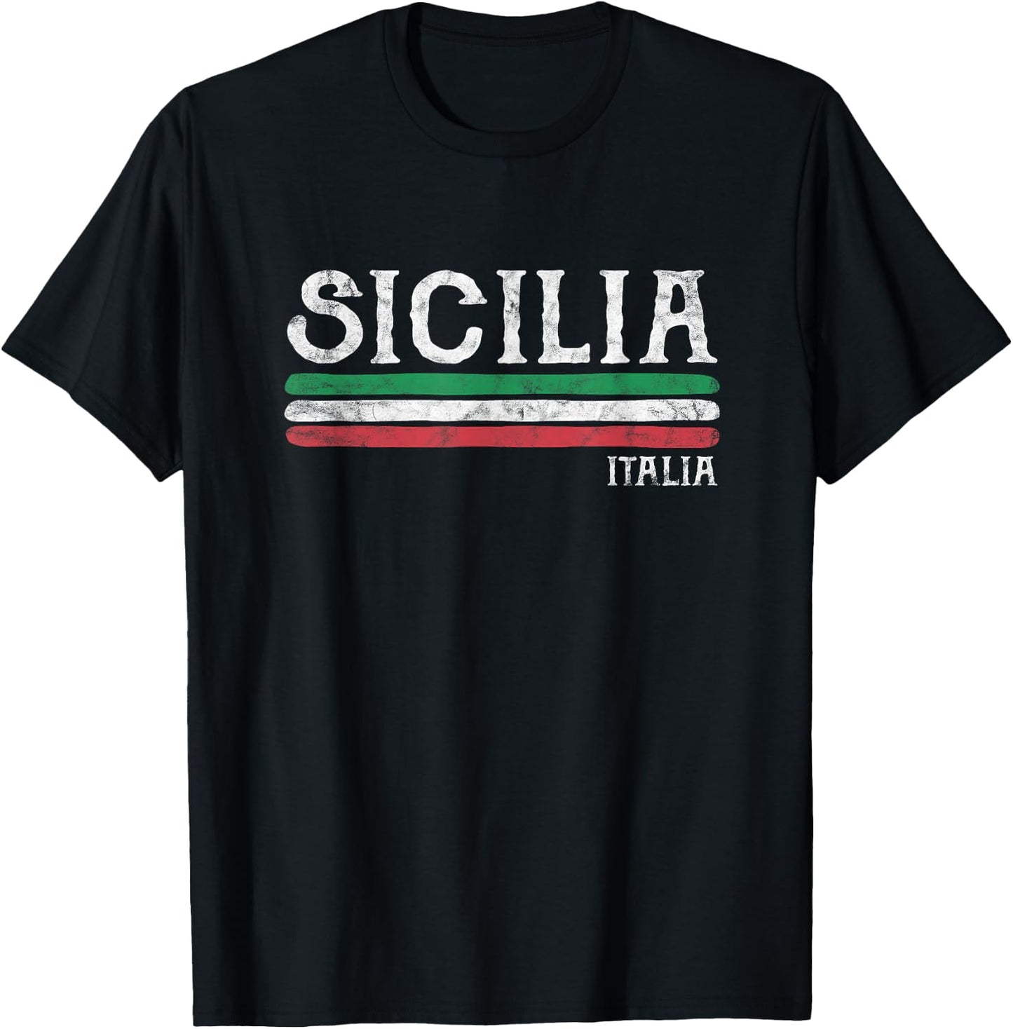 Sicily Sicilian Italy Italian Flag Souvenirs T-Shirt - T-Shirt | Black