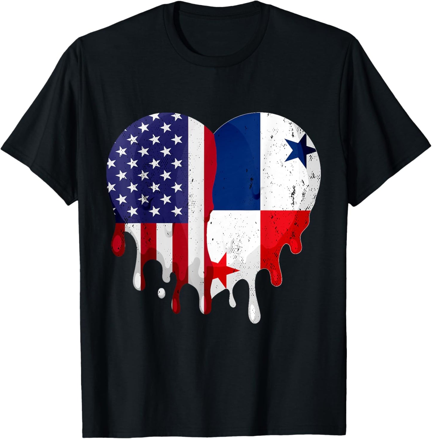 American Panamanian Hispanic Heritage Month Panama Heart T-Shirt - T-Shirt | Black