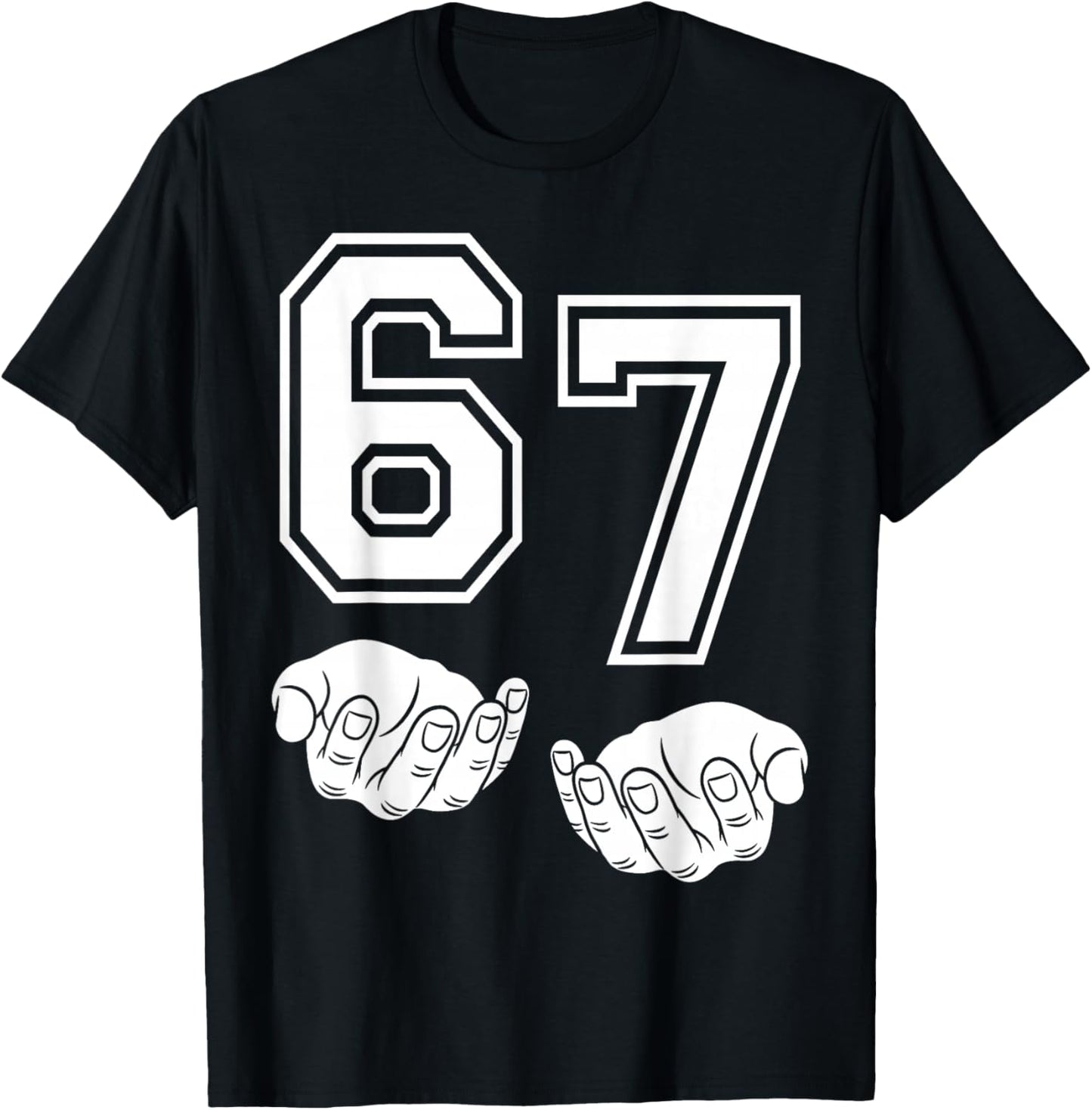 67 Nummer sechzig Hände Lustiges Meme Varsity Matching T-Shirt - T-Shirt | Black
