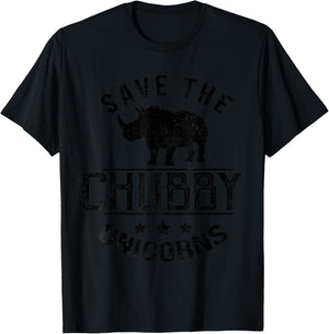 Save the Chubby Unicorns Rhino T-Shirt - T-Shirt | Black