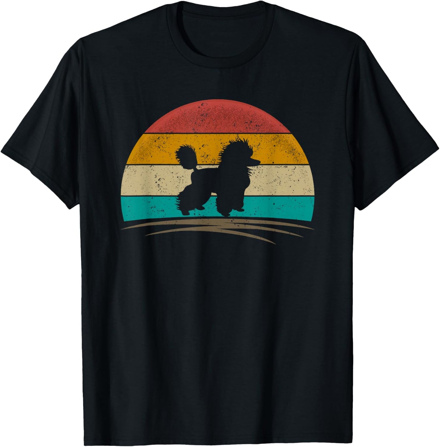 Retro Poodle Shirt Vintage Dog Poodle Lover Poodle Mom Dad T-Shirt - T-Shirt | Black