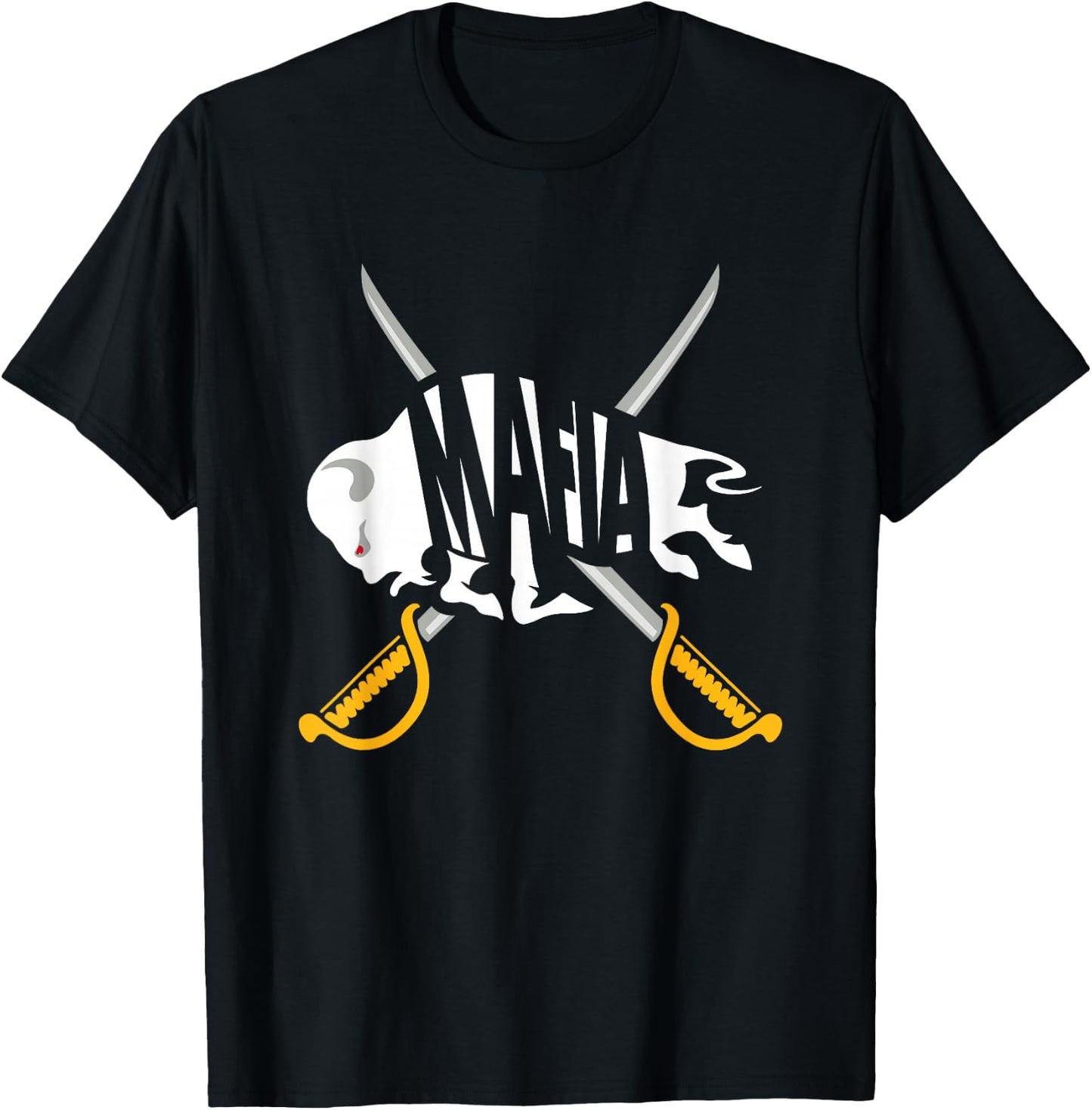 WNY Pride - Gray White Yellow Buffalo Small T-Shirt - T-Shirt | Black