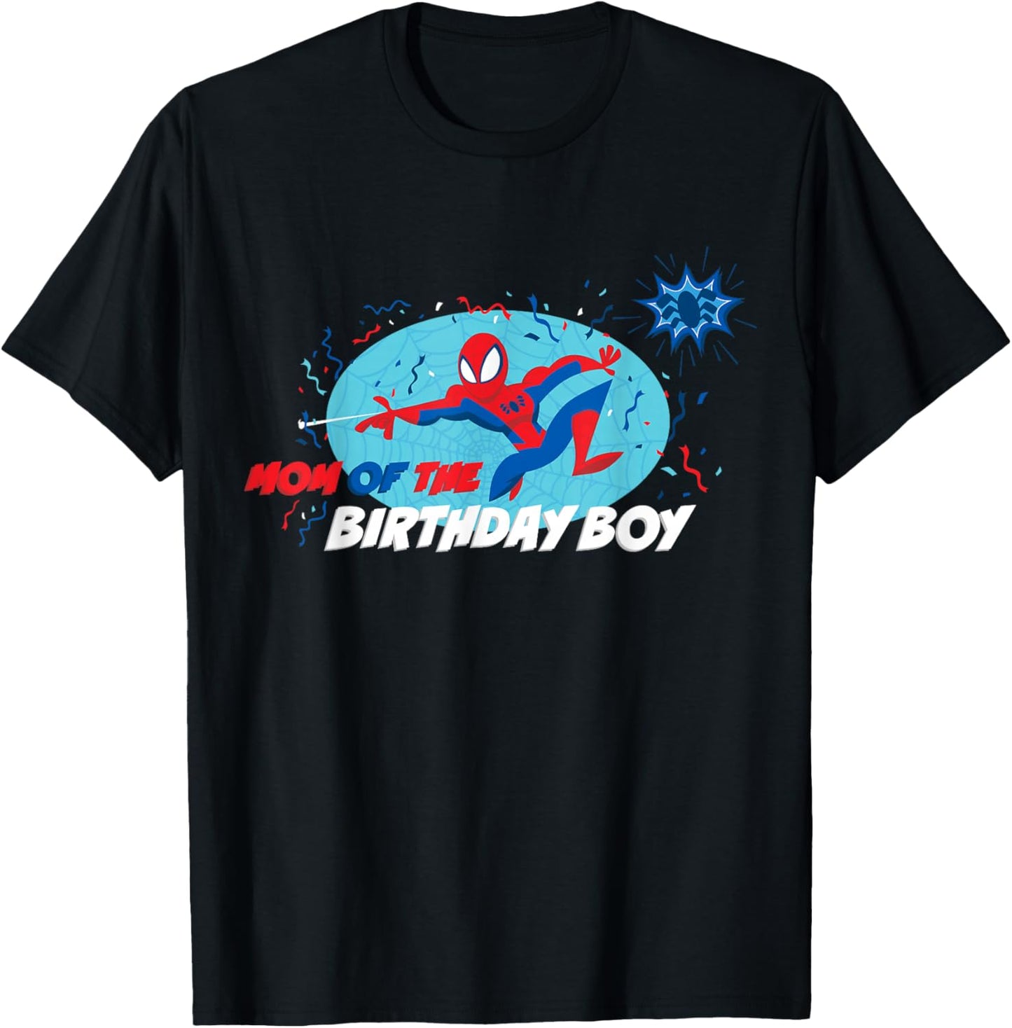 Marvel Spider-Man Toon Family Party Mom of the Birthday Boy T-Shirt - T-Shirt | Black