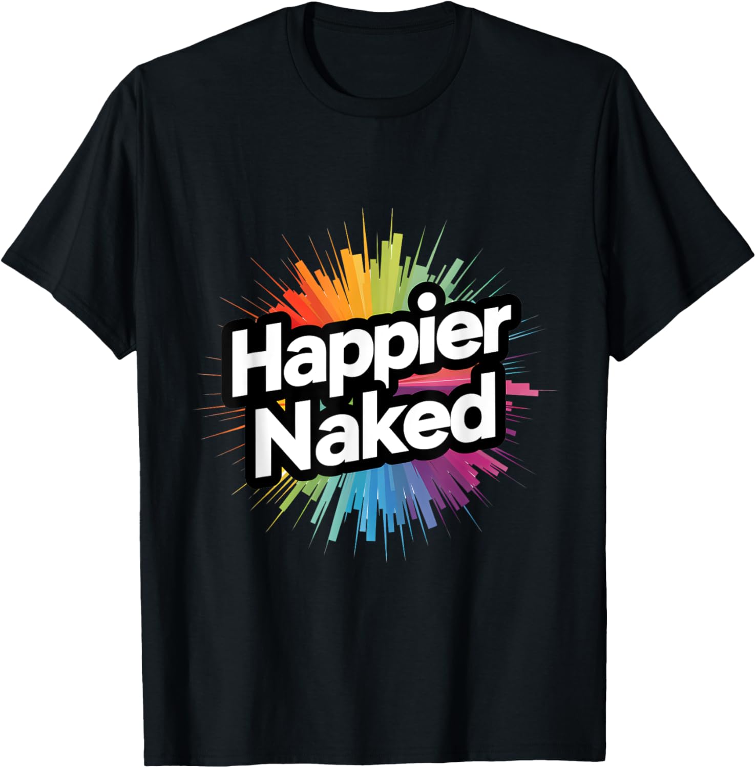 Happier Naked - Embrace the Bare Essentials T-Shirt - T-Shirt | Black