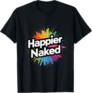 Happier Naked - Embrace the Bare Essentials T-Shirt - T-Shirt | Black