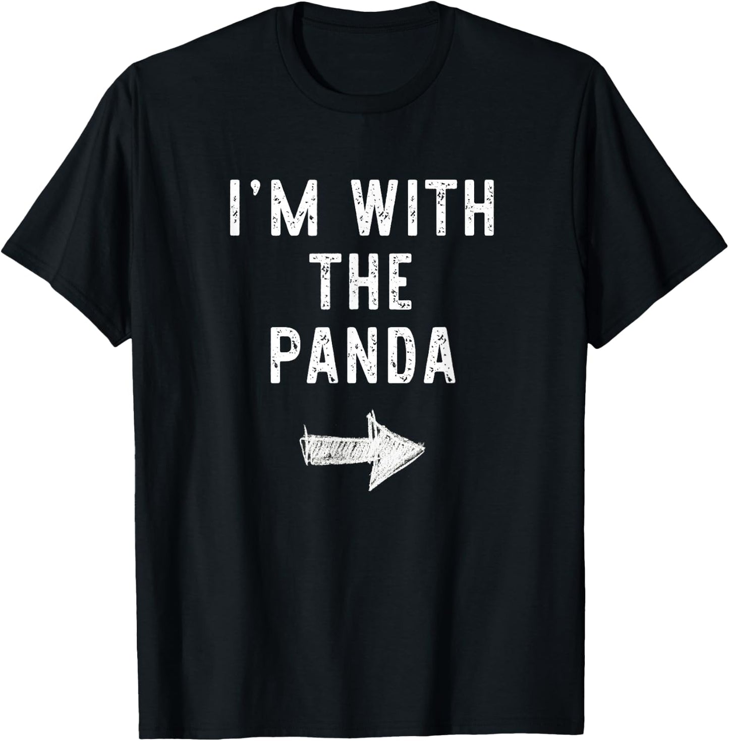 I’m With The Panda Funny Halloween Couple Costume T-Shirt - T-Shirt | Black